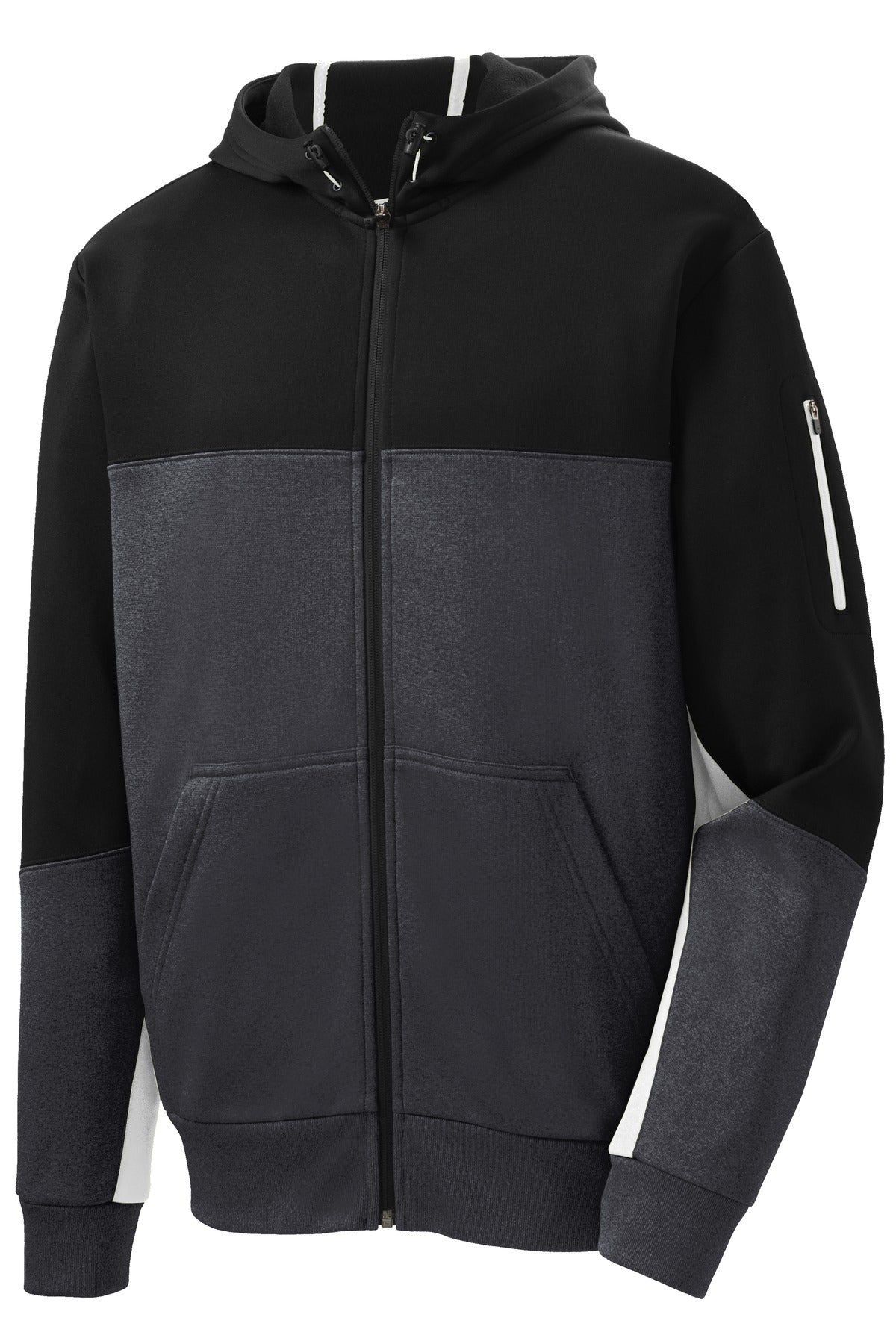 Sport-Tek ST245 Tek Tech Fleece Colorblock Full-Zip Hooded Jacket