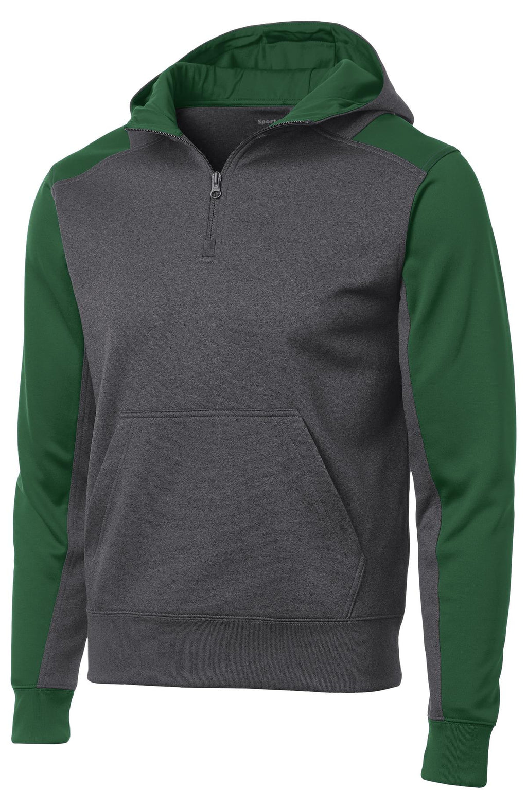 Sport-Tek ST249 Tek  Tech Fleece Colorblock 1/4-Zip Hooded Sweatshirt