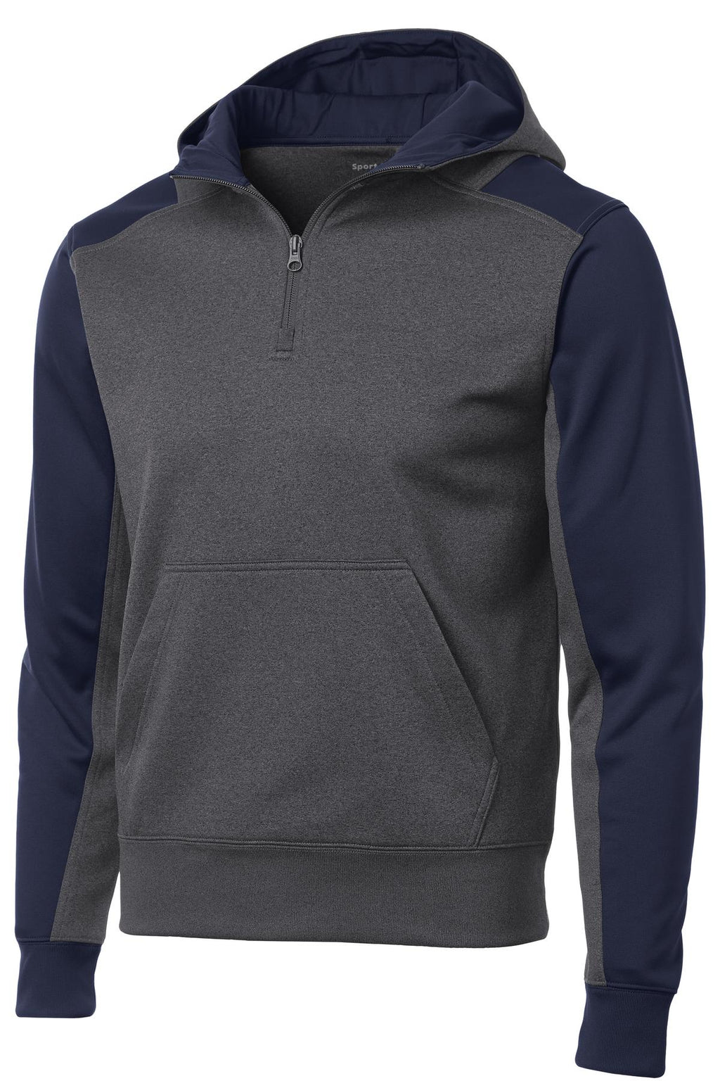 Sport-Tek ST249 Tek  Tech Fleece Colorblock 1/4-Zip Hooded Sweatshirt
