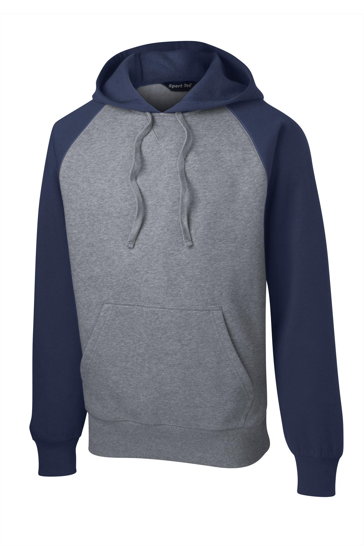 Sport-Tek ST267 Tek Raglan Colorblock Pullover Hooded Sweatshirt