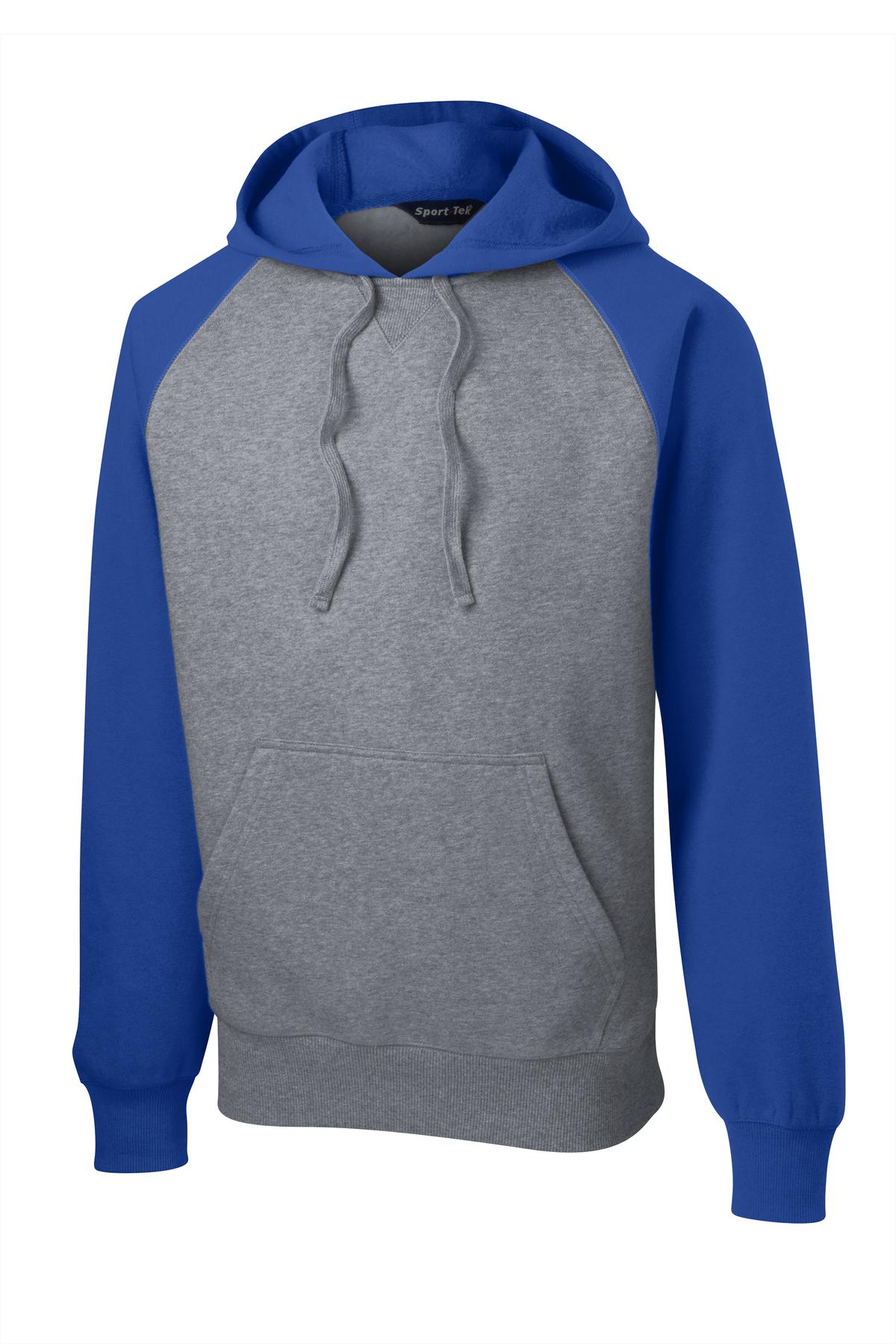 Sport-Tek ST267 Tek Raglan Colorblock Pullover Hooded Sweatshirt