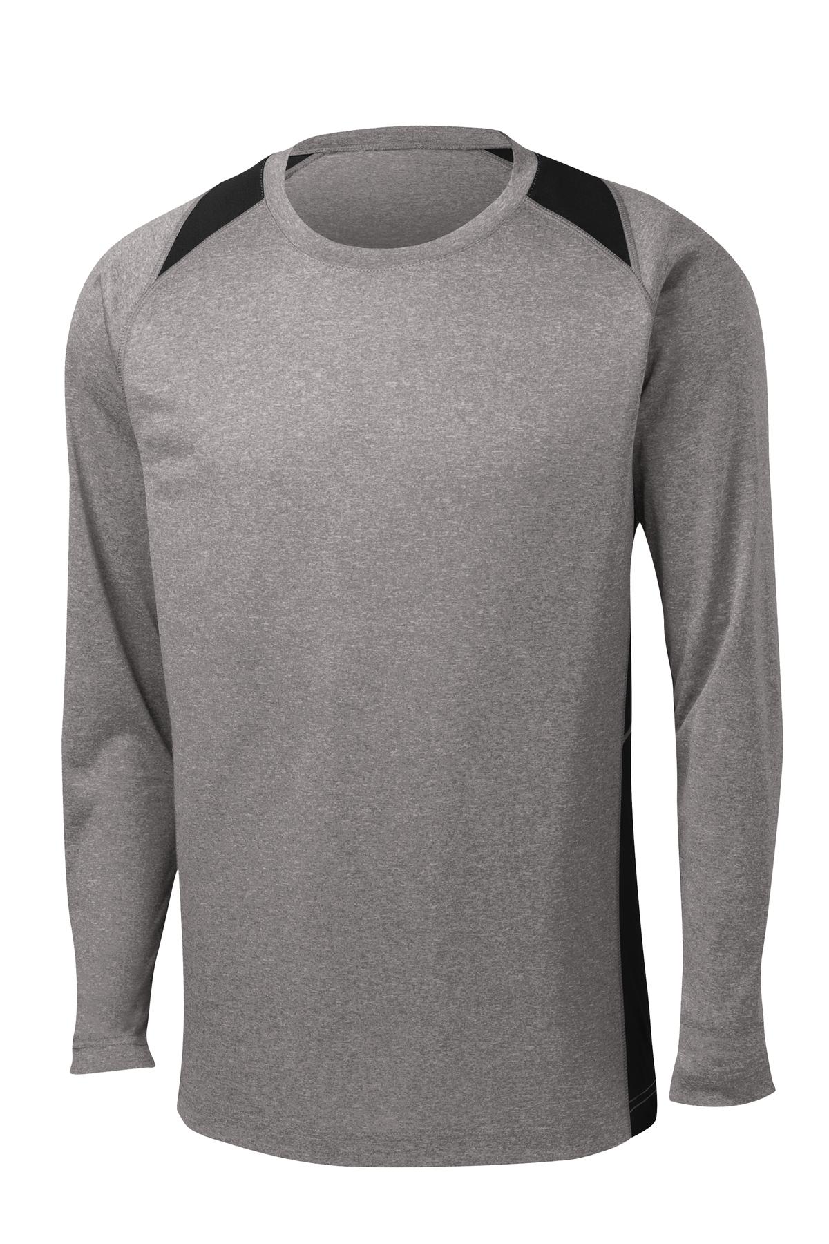Sport-Tek ST361LS Tek Long Sleeve Heather Colorblock Contender Tee