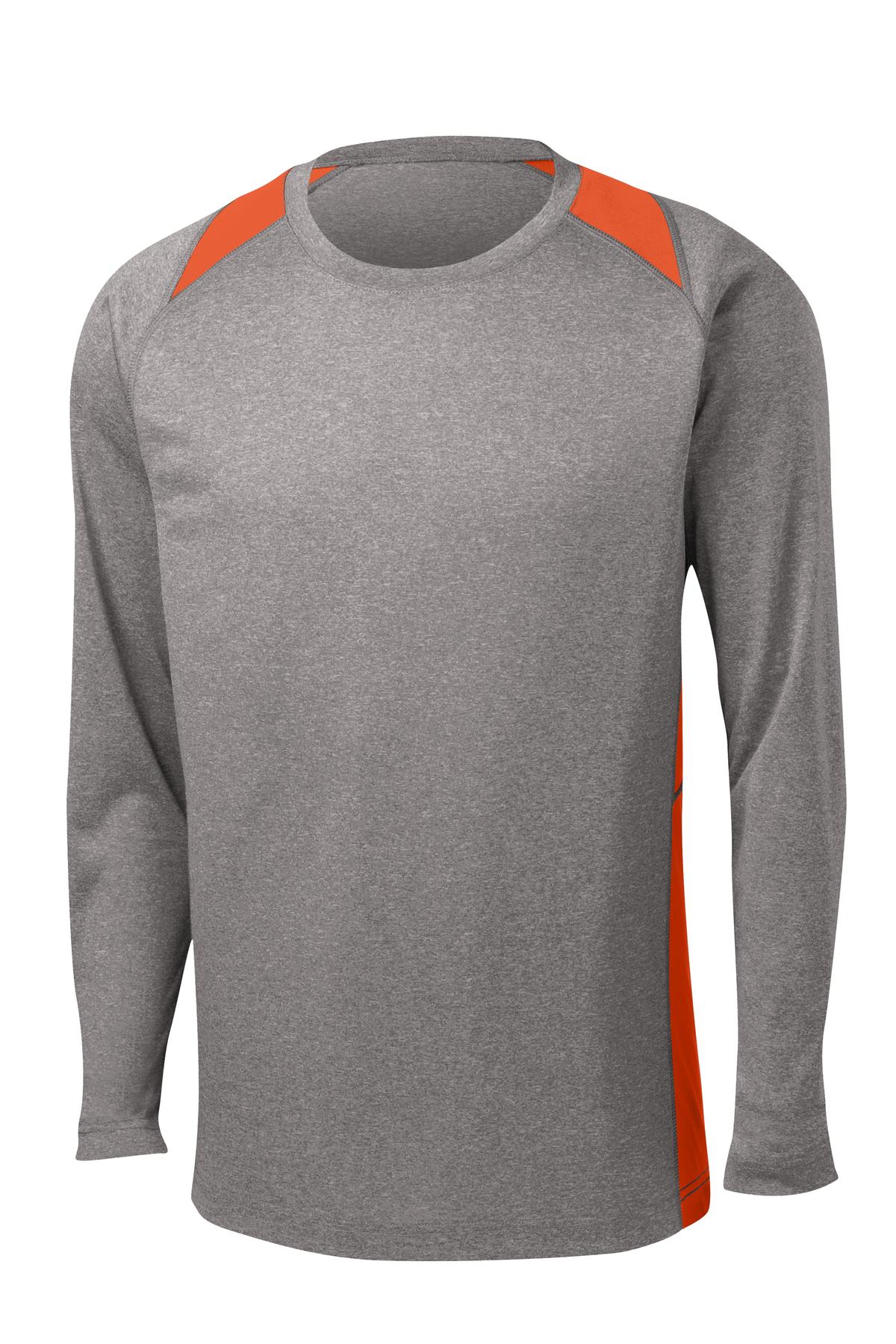 Sport-Tek ST361LS Tek Long Sleeve Heather Colorblock Contender Tee