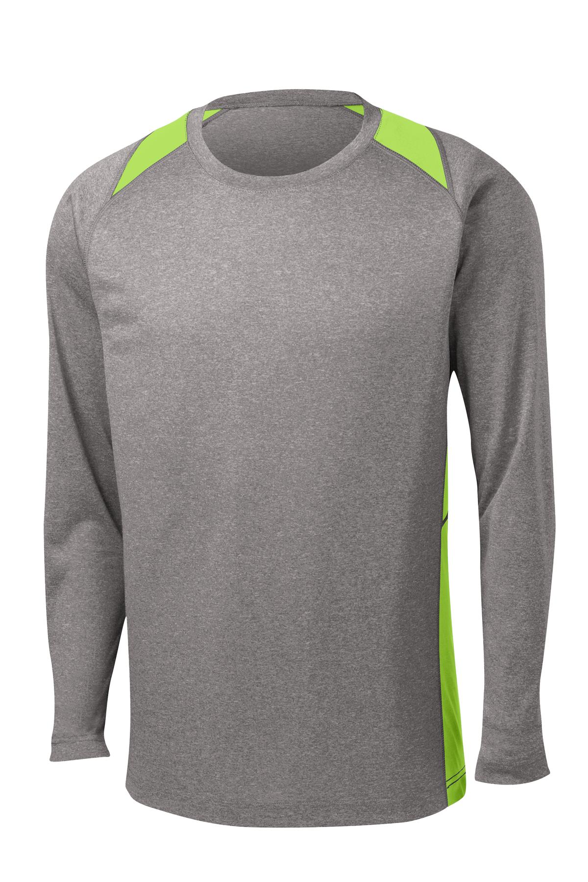 Sport-Tek ST361LS Tek Long Sleeve Heather Colorblock Contender Tee