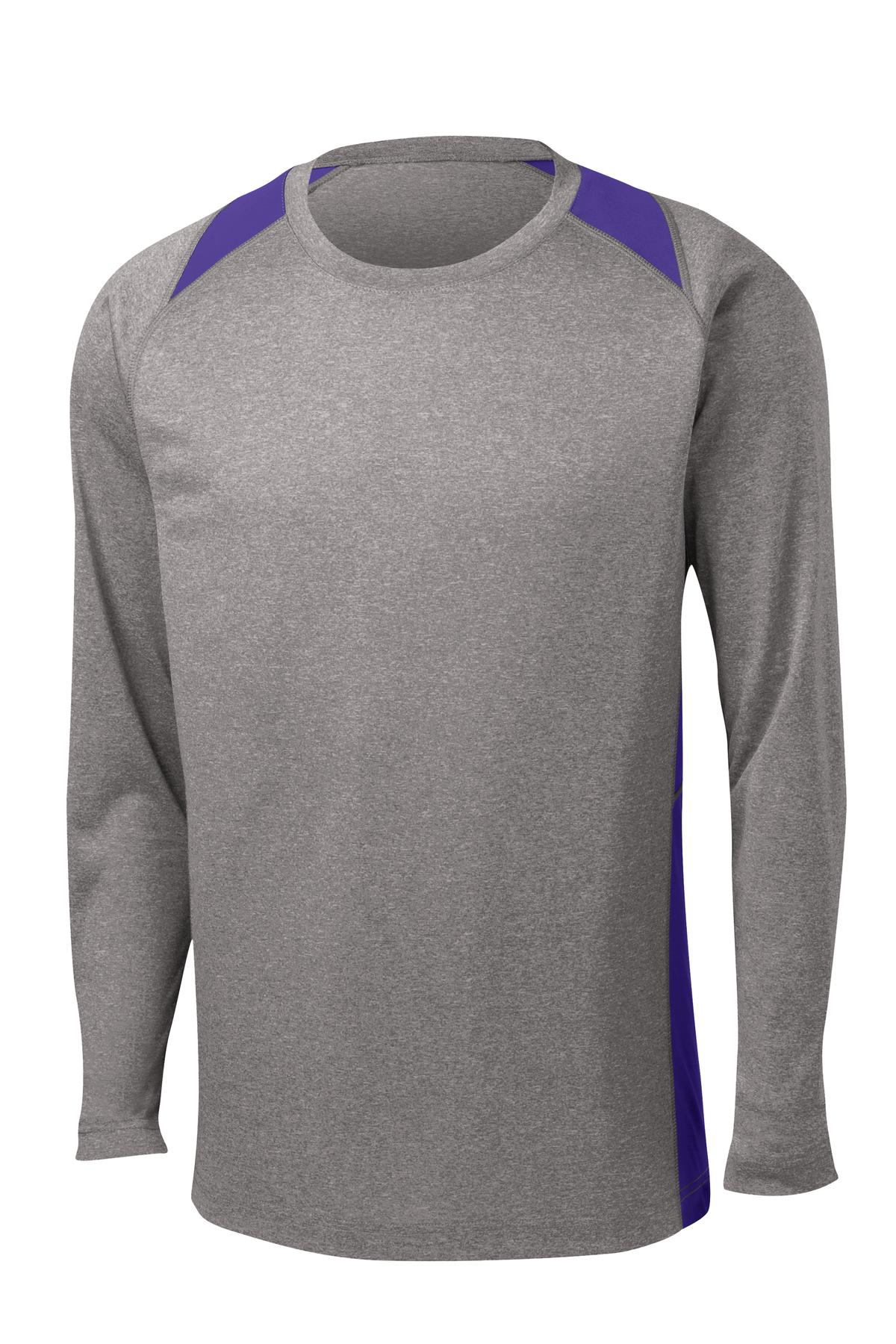 Sport-Tek ST361LS Tek Long Sleeve Heather Colorblock Contender Tee
