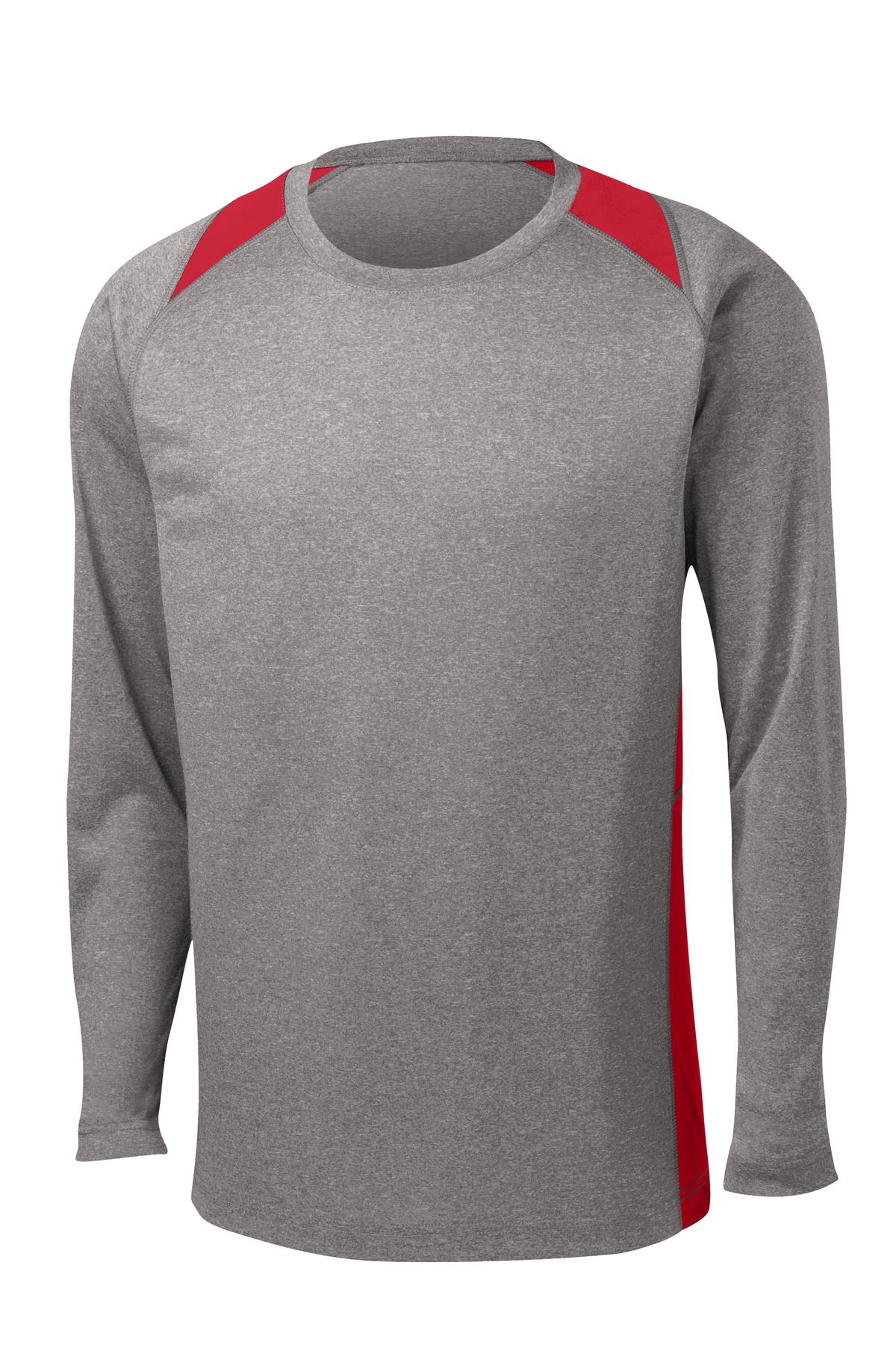 Sport-Tek ST361LS Tek Long Sleeve Heather Colorblock Contender Tee