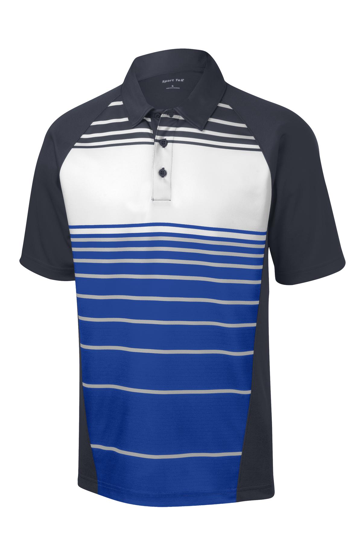 Sport-Tek ST600 Tek Dry Zone Sublimated Stripe Polo