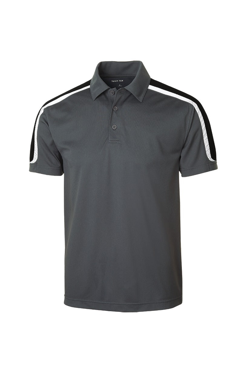 Sport-Tek ST658 Tek Tricolor Shoulder Micropique Sport-Wick Polo