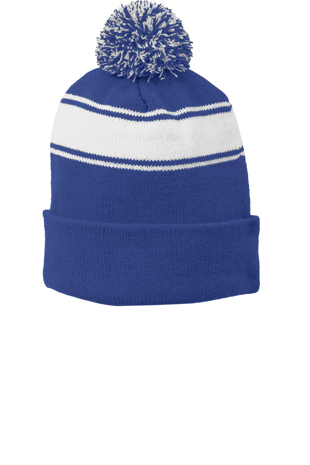 Sport-Tek STC28 Tek Stripe Pom Pom Beanie