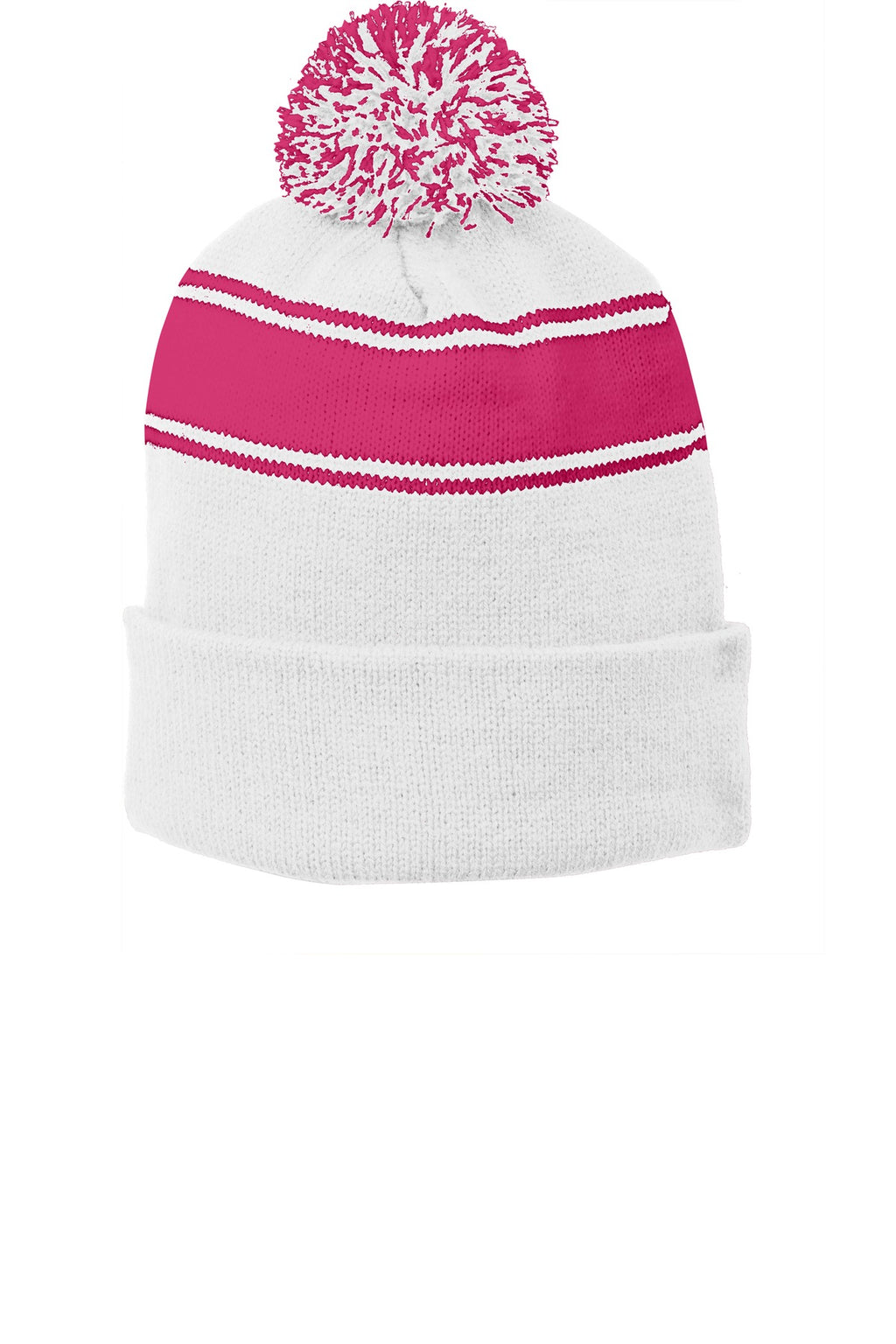 Sport-Tek STC28 Tek Stripe Pom Pom Beanie