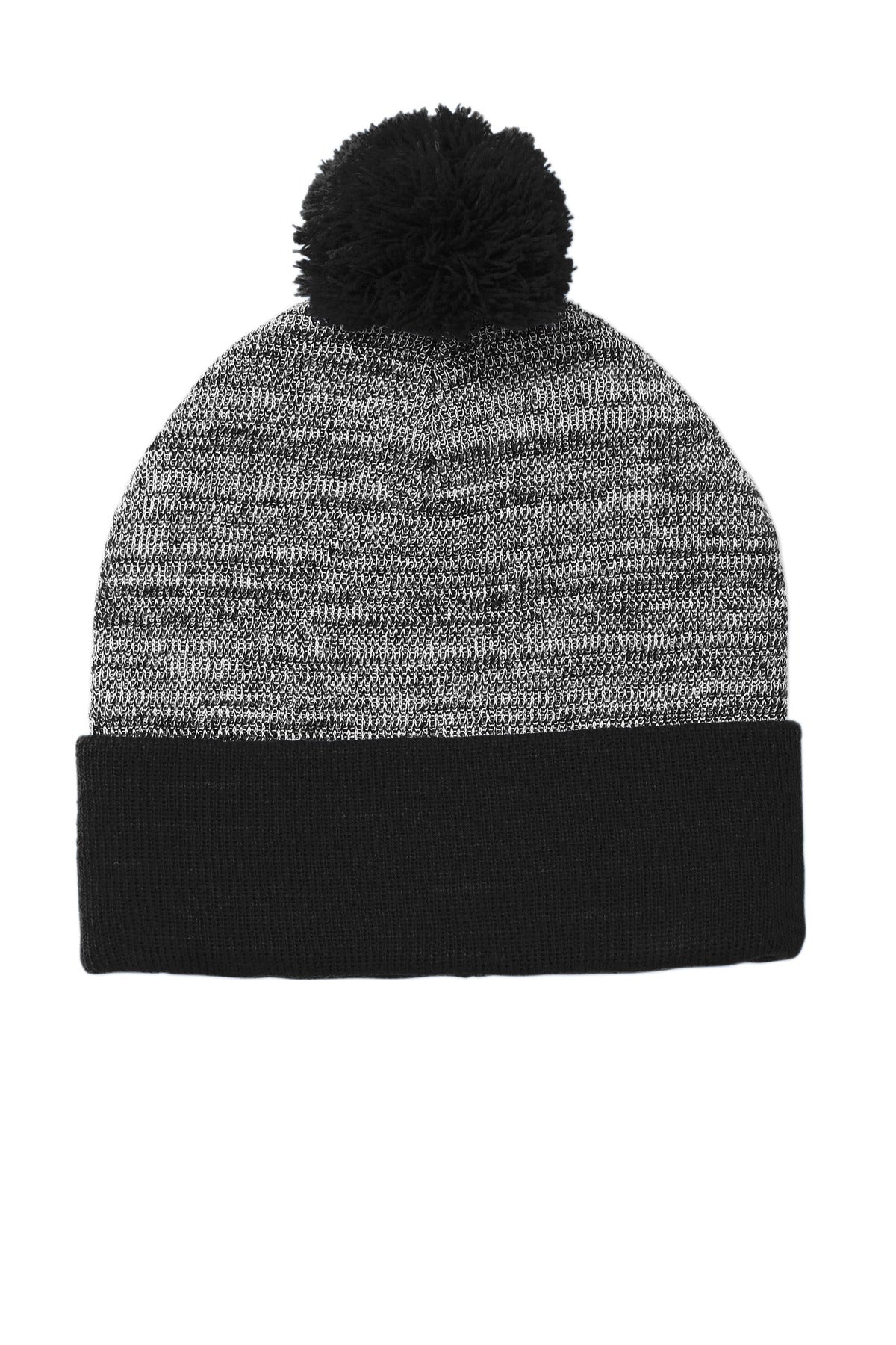 Sport-Tek STC41 Tek  Heather Pom Pom Beanie