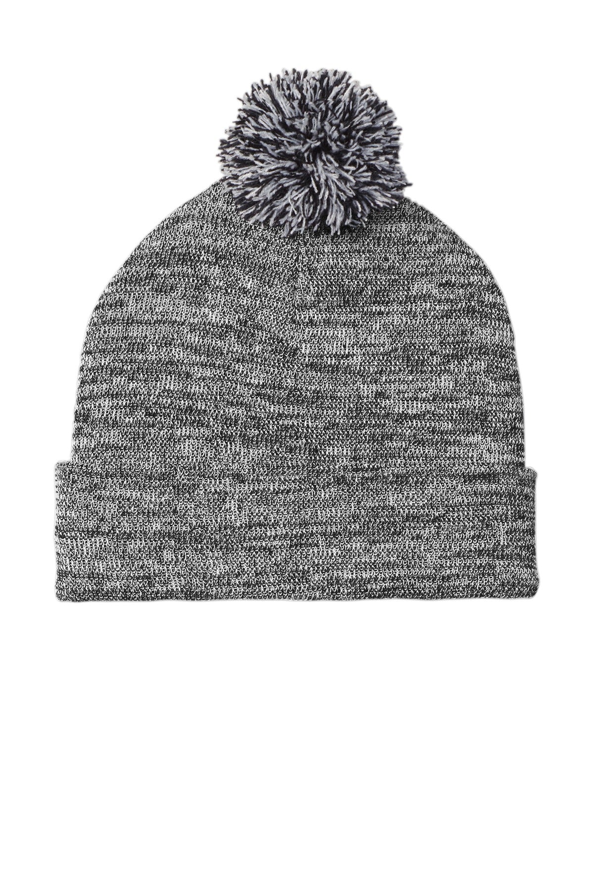 Sport-Tek STC41 Tek  Heather Pom Pom Beanie