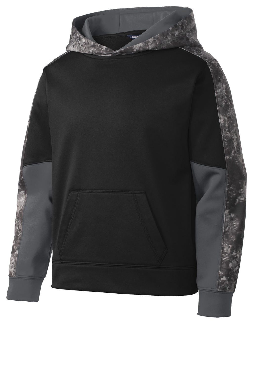 Sport-Tek YST231 Tek Youth Sport-Wick Mineral Freeze Fleece Colorblock Hooded Pullover
