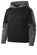 Sport-Tek YST231 Tek Youth Sport-Wick Mineral Freeze Fleece Colorblock Hooded Pullover