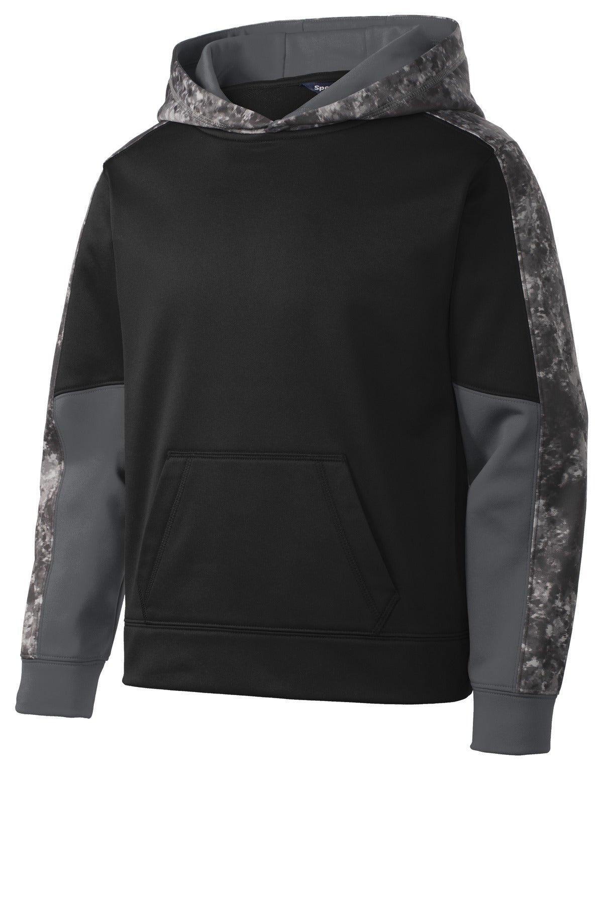 Sport-Tek YST231 Tek Youth Sport-Wick Mineral Freeze Fleece Colorblock Hooded Pullover