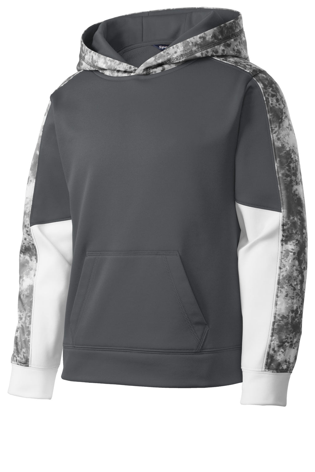 Sport-Tek YST231 Tek Youth Sport-Wick Mineral Freeze Fleece Colorblock Hooded Pullover