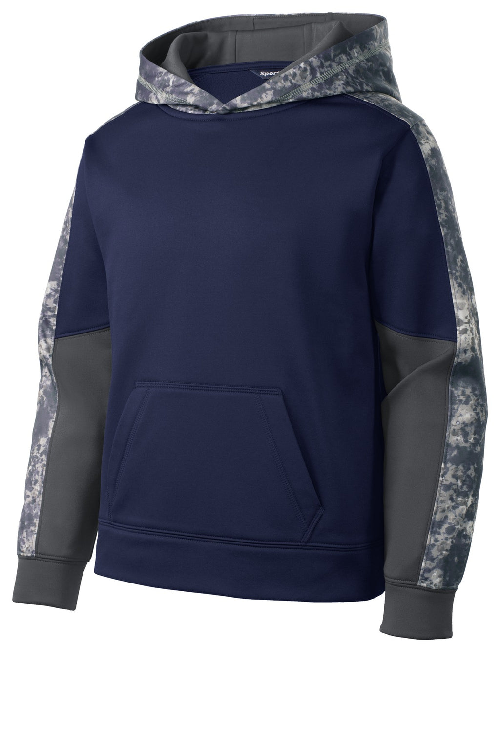 Sport-Tek YST231 Tek Youth Sport-Wick Mineral Freeze Fleece Colorblock Hooded Pullover