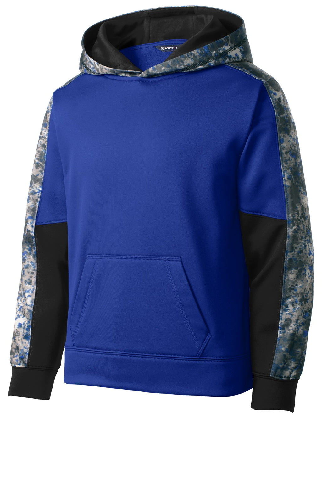 Sport-Tek YST231 Tek Youth Sport-Wick Mineral Freeze Fleece Colorblock Hooded Pullover
