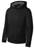 Sport-Tek YST235 Tek Youth Sport-Wick Fleece Colorblock Hooded Pullover