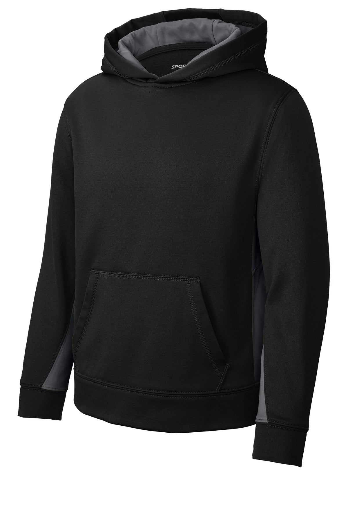 Sport-Tek YST235 Tek Youth Sport-Wick Fleece Colorblock Hooded Pullover