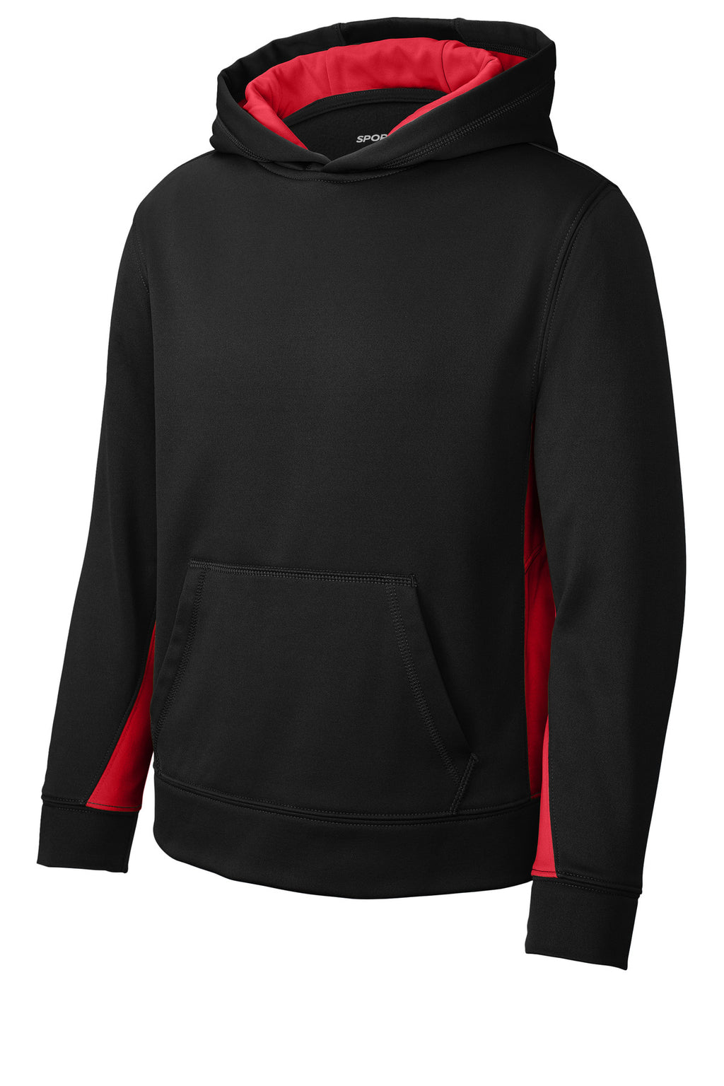 Sport-Tek YST235 Tek Youth Sport-Wick Fleece Colorblock Hooded Pullover