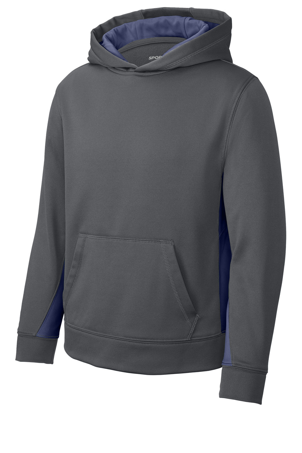 Sport-Tek YST235 Tek Youth Sport-Wick Fleece Colorblock Hooded Pullover