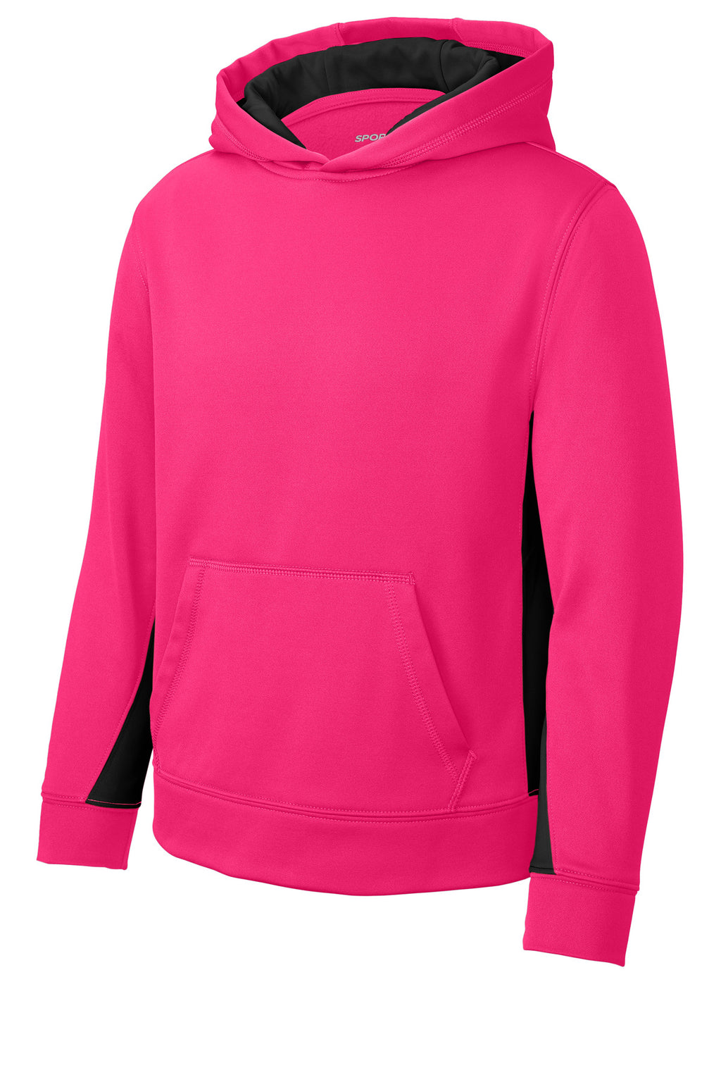 Sport-Tek YST235 Tek Youth Sport-Wick Fleece Colorblock Hooded Pullover