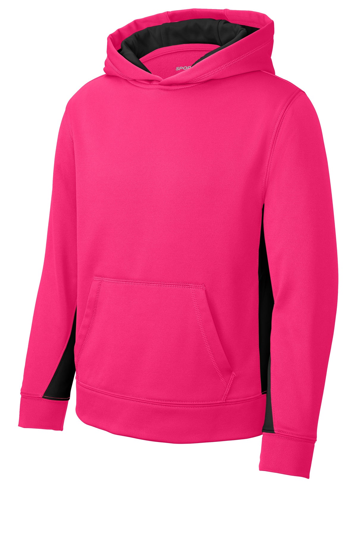 Sport-Tek YST235 Tek Youth Sport-Wick Fleece Colorblock Hooded Pullover
