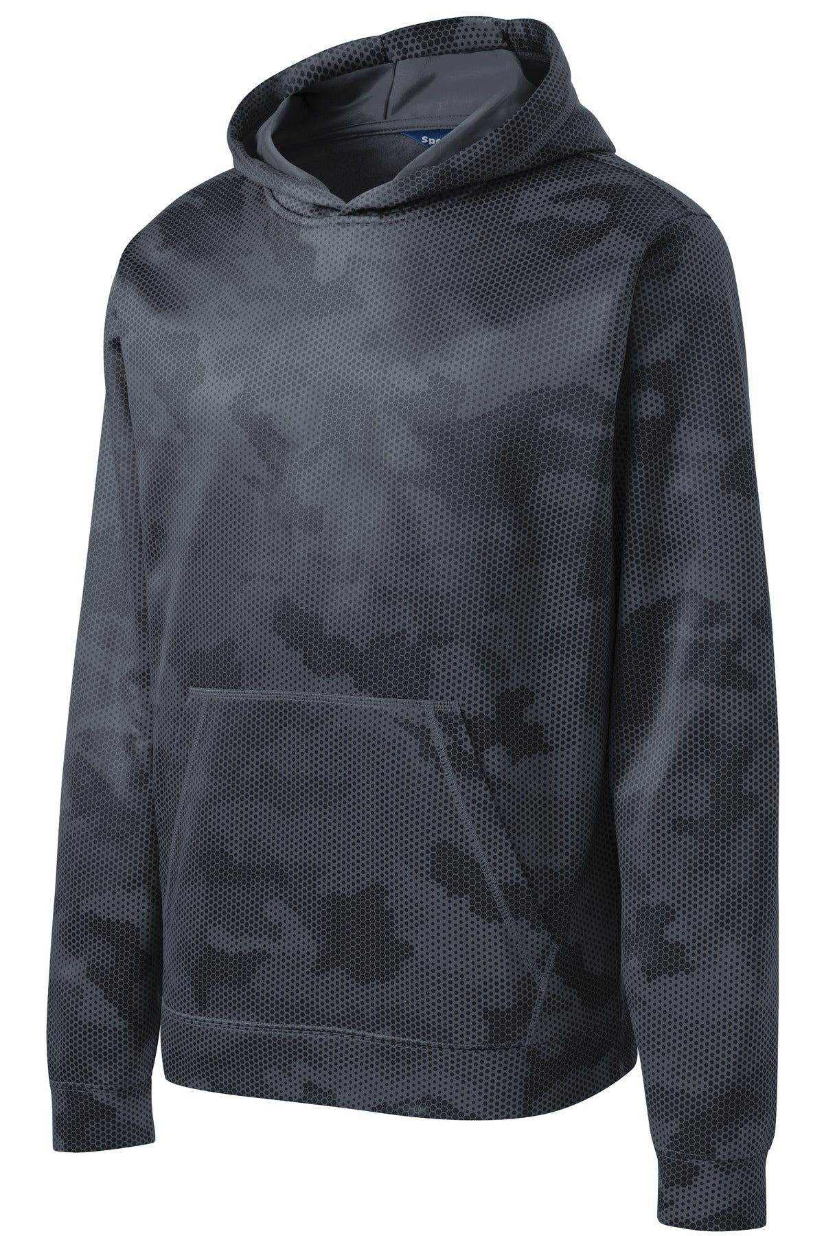Sport-Tek YST240 Tek Youth Sport-Wick CamoHex Fleece Hooded Pullover