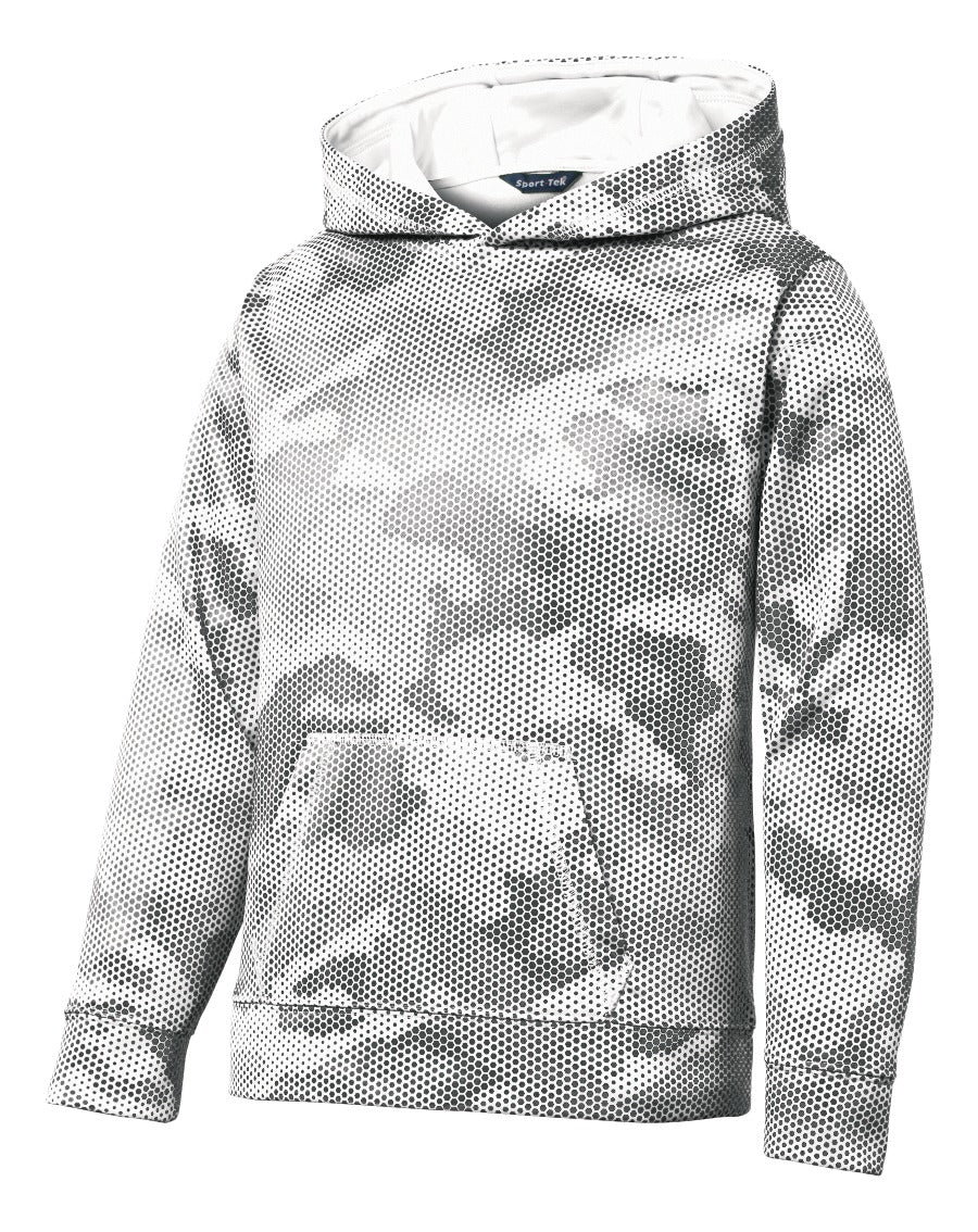 Sport-Tek YST240 Tek Youth Sport-Wick CamoHex Fleece Hooded Pullover