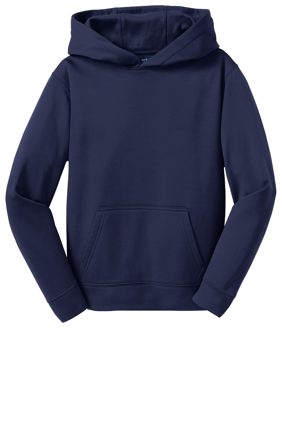 Sport-Tek YST244 Tek Youth Sport-Wick Fleece Hooded Pullover