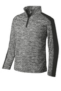 Sport-Tek YST397 Tek  Youth PosiCharge  Electric Heather Colorblock 1/4-Zip Pullover