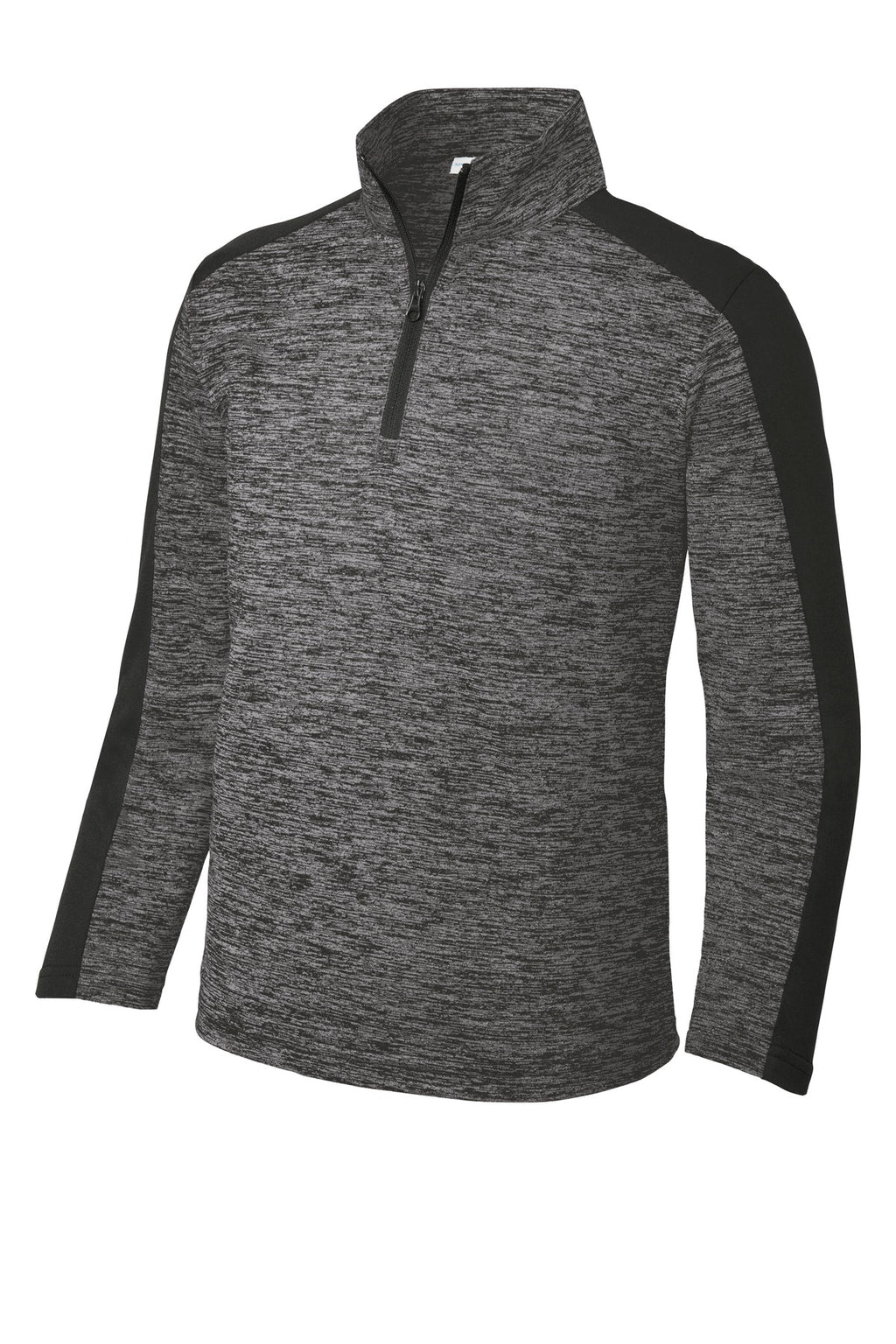 Sport-Tek YST397 Tek  Youth PosiCharge  Electric Heather Colorblock 1/4-Zip Pullover
