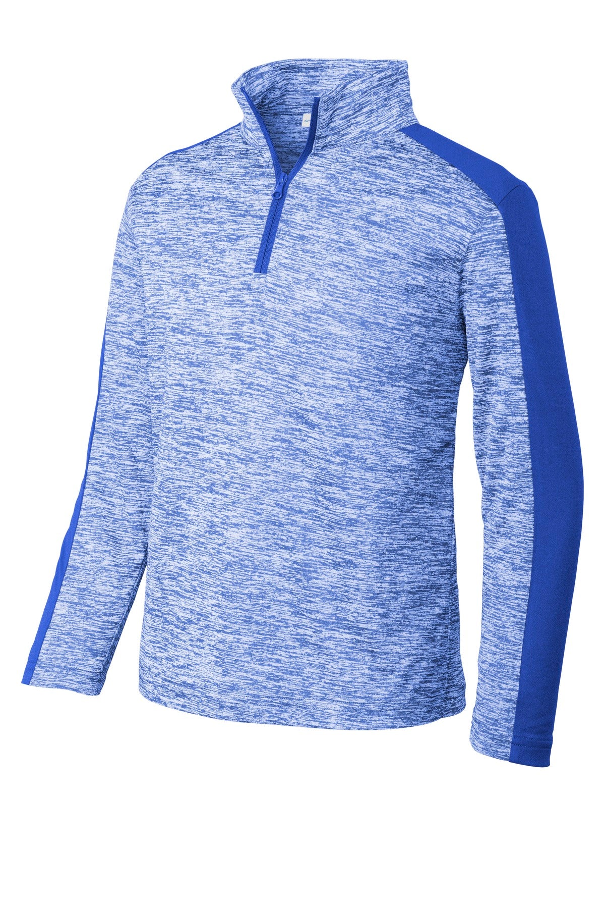 Sport-Tek YST397 Tek  Youth PosiCharge  Electric Heather Colorblock 1/4-Zip Pullover