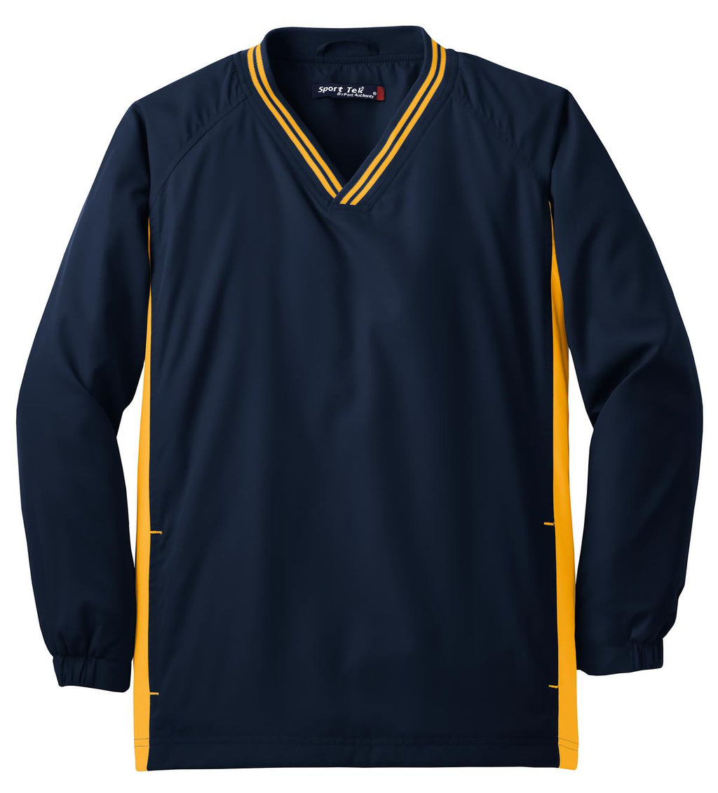 Sport-Tek YST62 Tek Youth Tipped V-Neck Raglan Wind Shirt