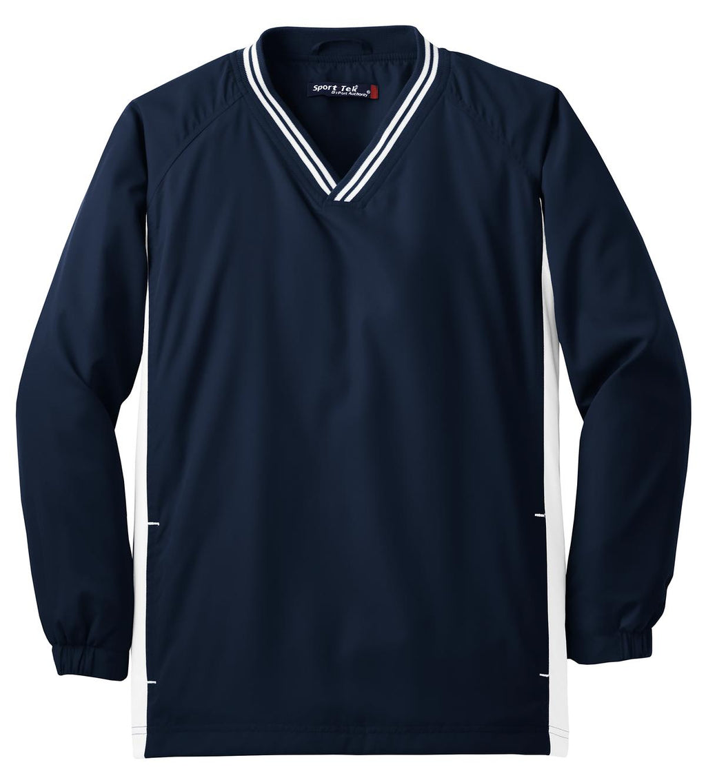 Sport-Tek YST62 Tek Youth Tipped V-Neck Raglan Wind Shirt