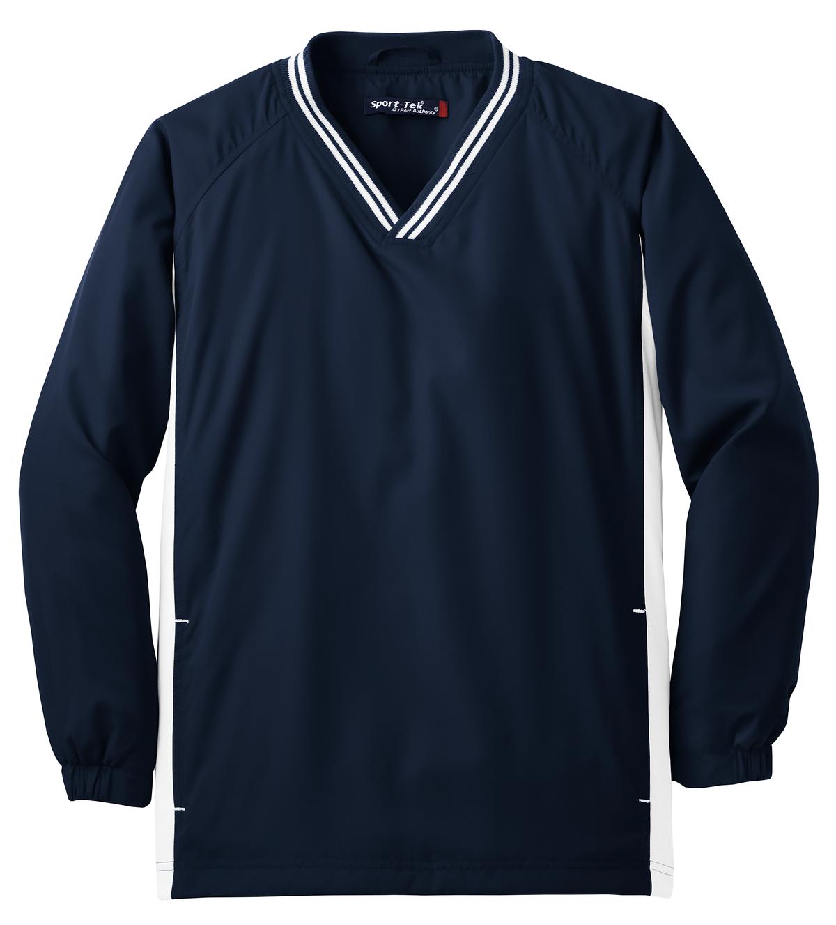 Sport-Tek YST62 Tek Youth Tipped V-Neck Raglan Wind Shirt