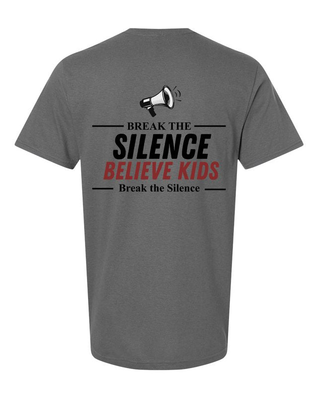 Break The Silence · Believe Kids Tee — Charcoal