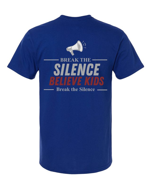 Break The Silence · Believe Kids Tee — Fan Deep Royal