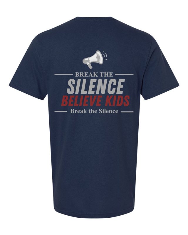 Break The Silence · Believe Kids Tee — Navy