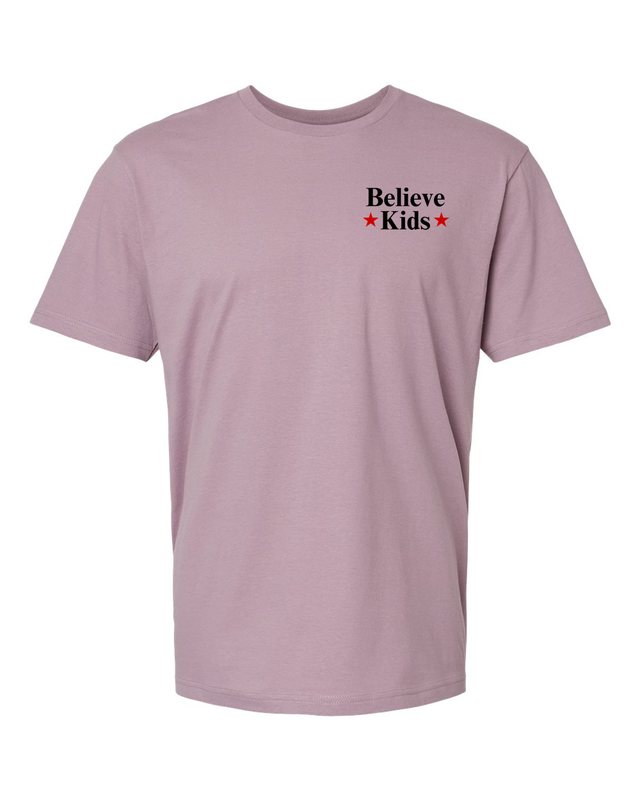 Break The Silence · Believe Kids Tee — Paragon — front pocket mark