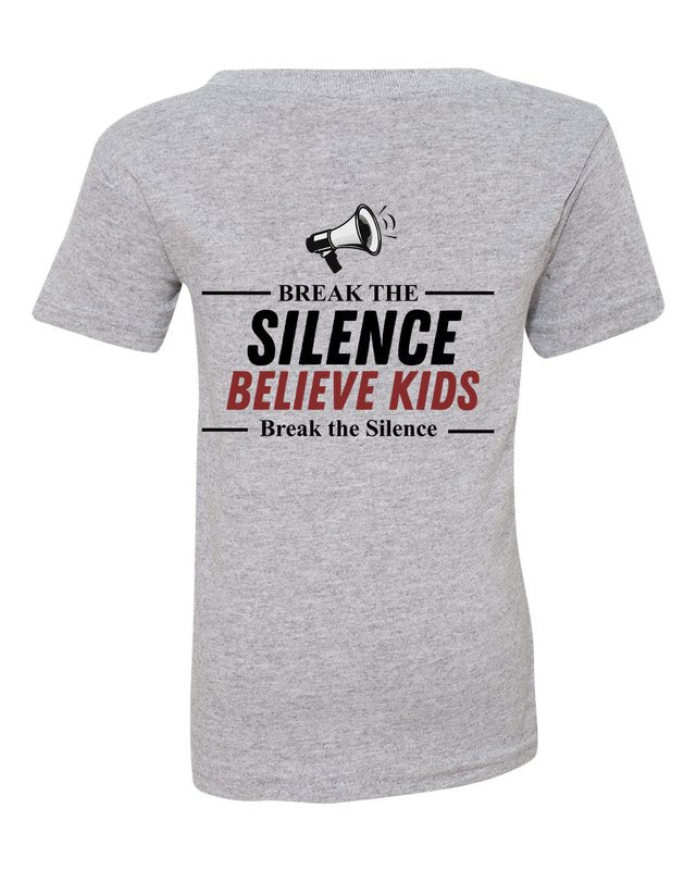 Break The Silence · Believe Kids Tee — Toddler Sport Grey