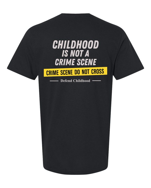 Childhood Is Not a Crime Scene Tee — Black