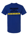 Childhood Is Not a Crime Scene Tee — Fan Deep Royal