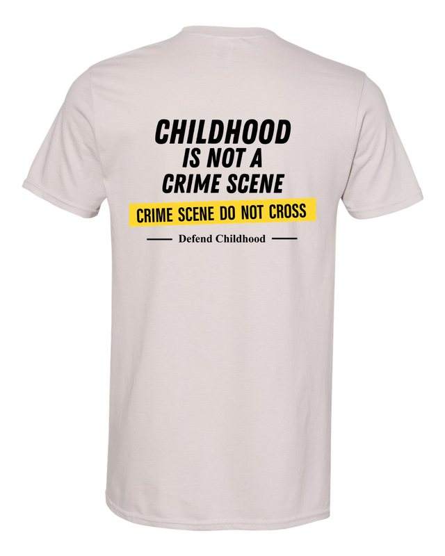 Childhood Is Not a Crime Scene Tee — Ice Grey