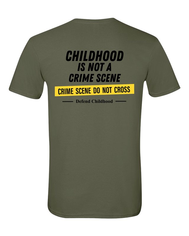 Childhood Is Not a Crime Scene Tee — Military Green
