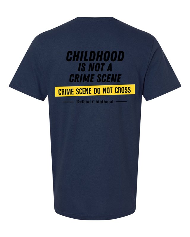 Childhood Is Not a Crime Scene Tee — Navy