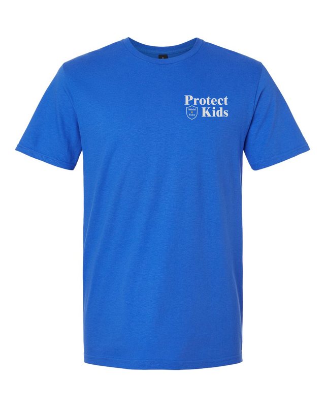 Kids Are Off Limits Tee — Royal — front pocket mark