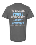 The Smallest Voices Tee — Cream & Blue — Charcoal