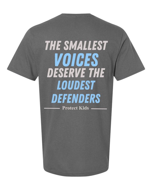 The Smallest Voices Tee — Cream & Blue — Charcoal